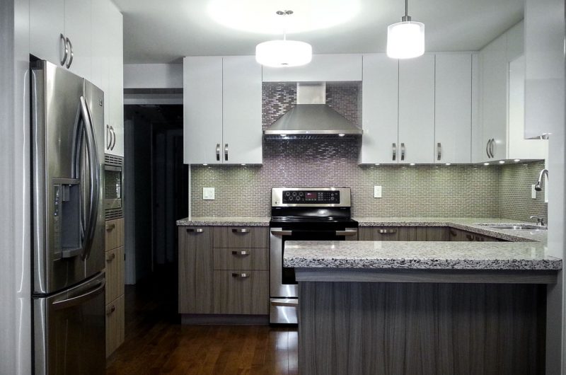 custom kitchen design with granite countertop