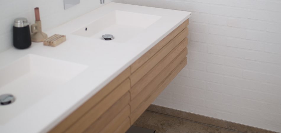 floating vanity installed