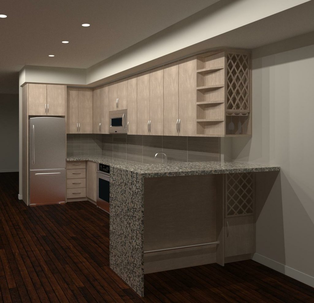 L-shape kitchen design - custom kitchen design