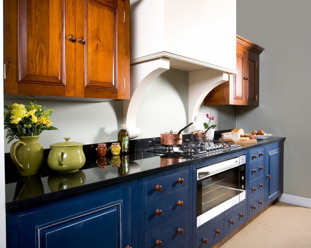Blue Kitchen Cabinets in Custom Kitchen