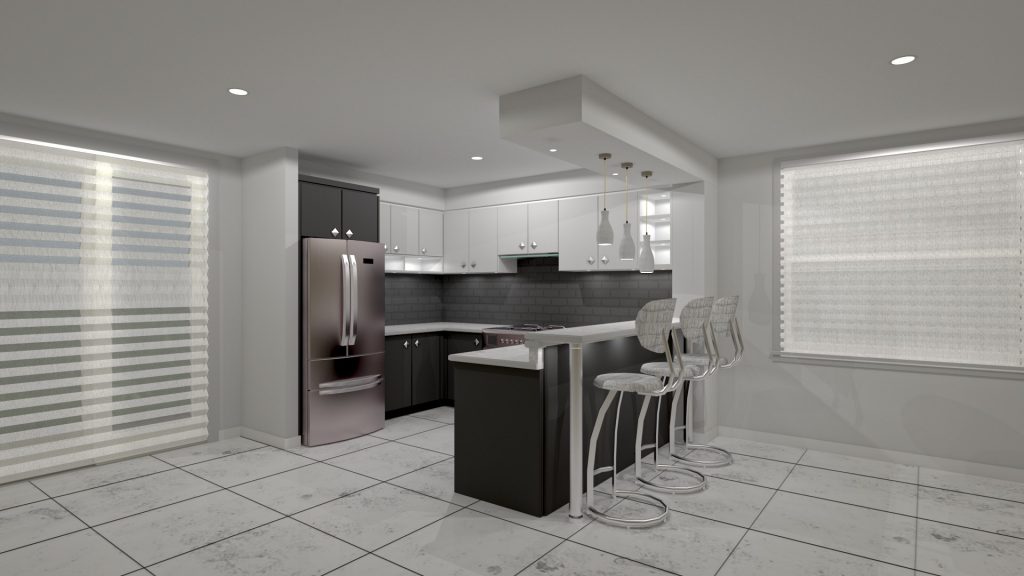 small kitchen with bar stand render design cabinets kitchen