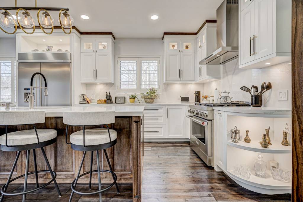 backlit kitchen cabinets in custom kitchen - kitchen refacing