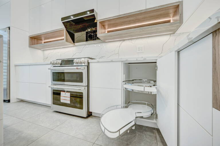 LeMans II Blind Corner Cabinets in a kitchen renovation