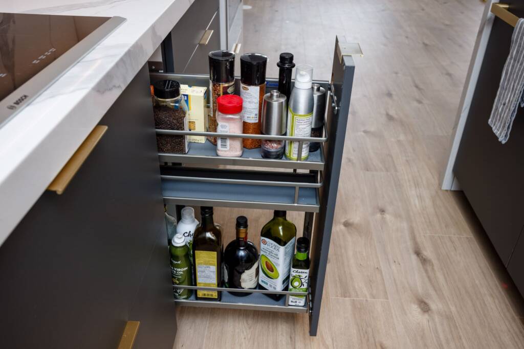 A Shelf pull Out Organizer for Base Cabinet