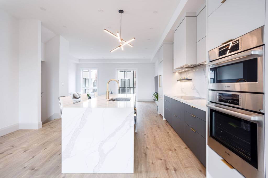 open concept modern kitchen renovation project done by Clearview Kitchens Toronto