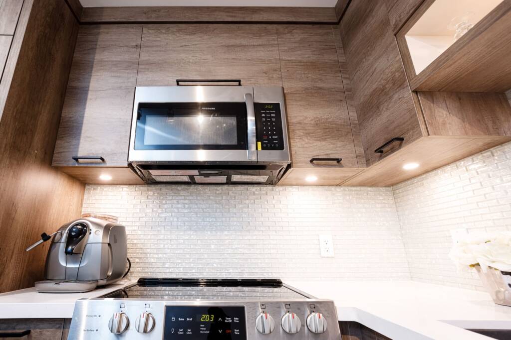 basement kitchen renovation with home appliances