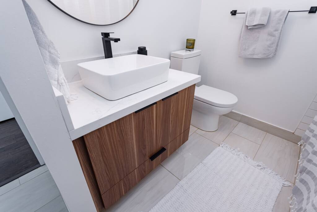 condo bathroom renovation project in Toronto - modern bathroom sink