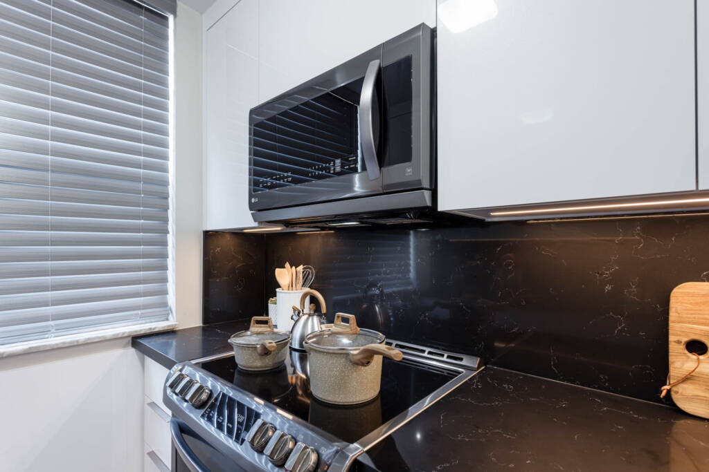 Oven on Sleek High Gloss Condo Kitchen